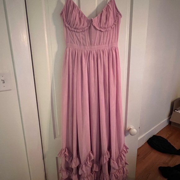 V chapman Carmen dress in mauve mist - Picture 3 of 5